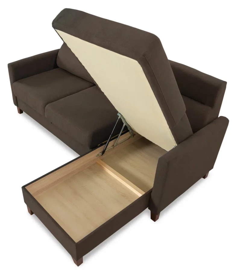 Диван-кровать Марсель со спальным местом, коричневый  228х160х97 см (изображение №8)