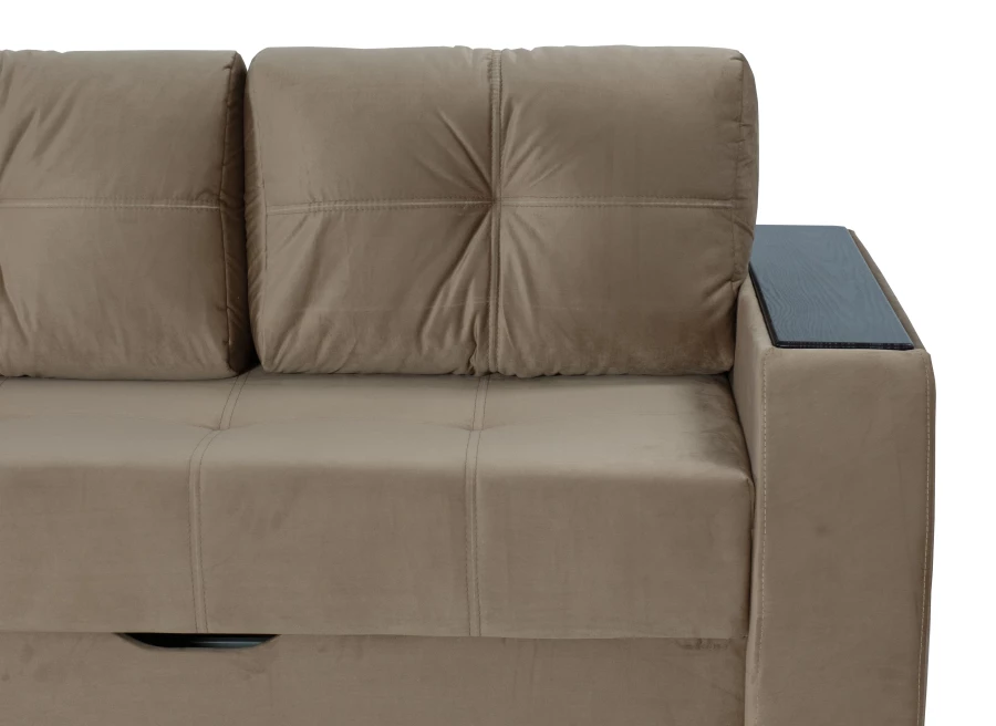 Прямой диван-кровать Спинер, раскладной, какао, 256х108х90 см (изображение №6)