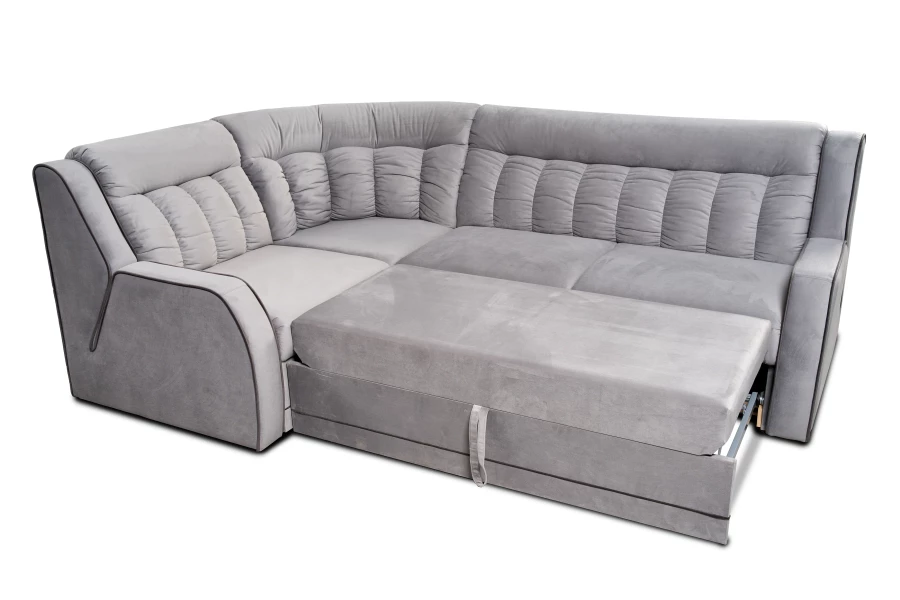Угловой диван-кровать Блистер 2, серый, 259х183х97 см (изображение №6)