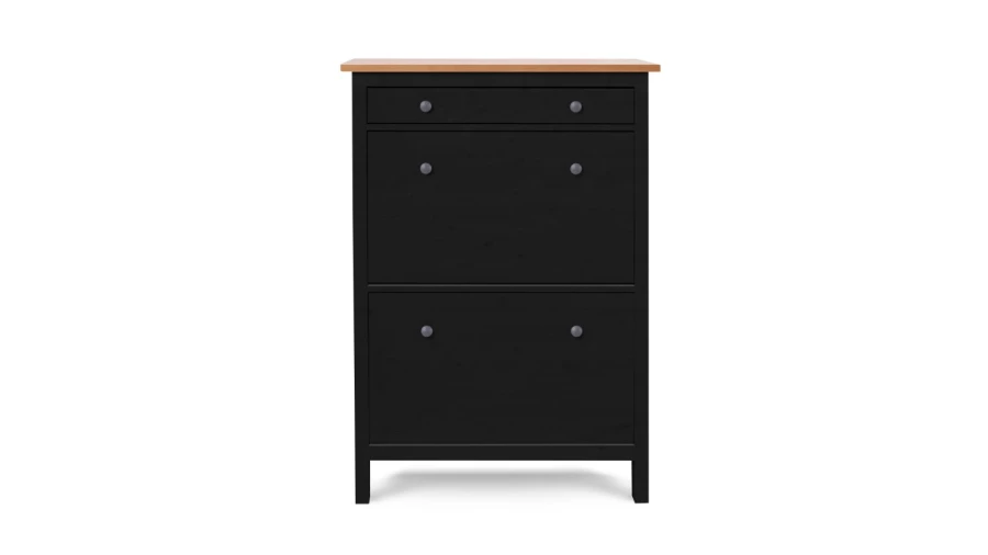 Обувница - аналог IKEA HEMNES / ХЕМНЭС/ ХЕМНЕС / КЫМОР / ИКЕА 89х127x30 см, черный/светло-коричневый (изображение №2)