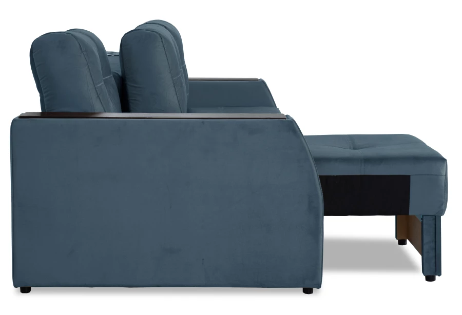 Прямой диван-кровать Спинер, раскладной, темно-синий, 256х108х90 см (изображение №10)