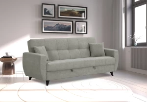 Второе фото. Диван-кровать Бетти 2, велюровый, раскладной, серый, 236х88х96 см