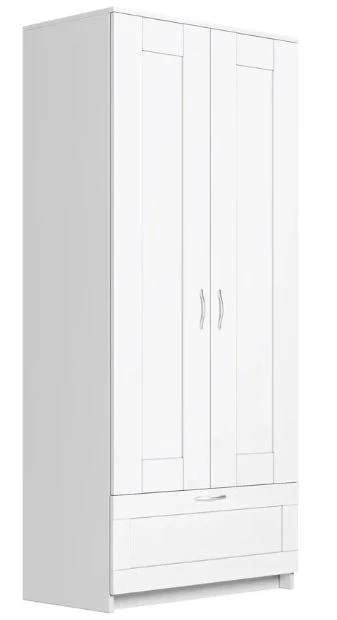 Шкаф комбинированный 2 двери и 1 ящик СИРИУС - аналог IKEA BRIMNES, белый (изображение №1)