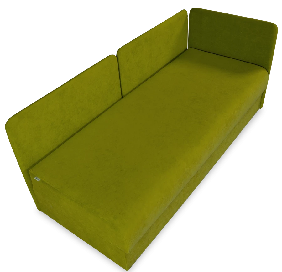 Диван-кровать, Орлеан велюровый, раскладной, с ящиком для белья, механизм Книжка, светло-серый велюр,  198х88х81 см (изображение №10)