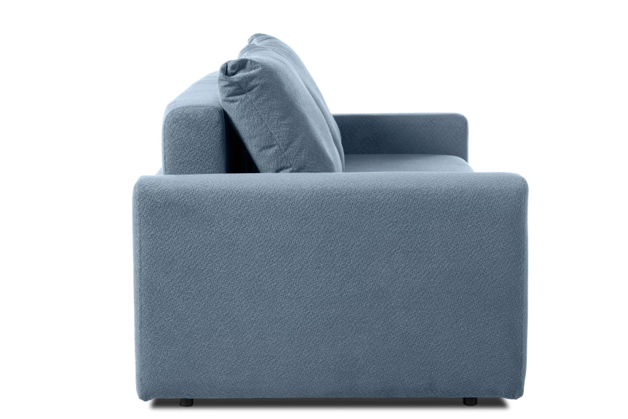 Диван-кровать Халиф 2, велюровый, раскладной, темно голубой шенилл с мелким букле, 241х102х92 см (изображение №5)