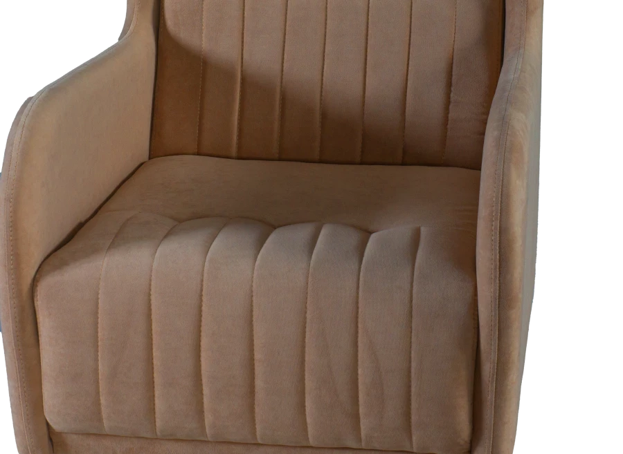 Кресло мягкое Градара, велюр, анатомическое, бежево-коричневый, 66х84х102 см (изображение №6)