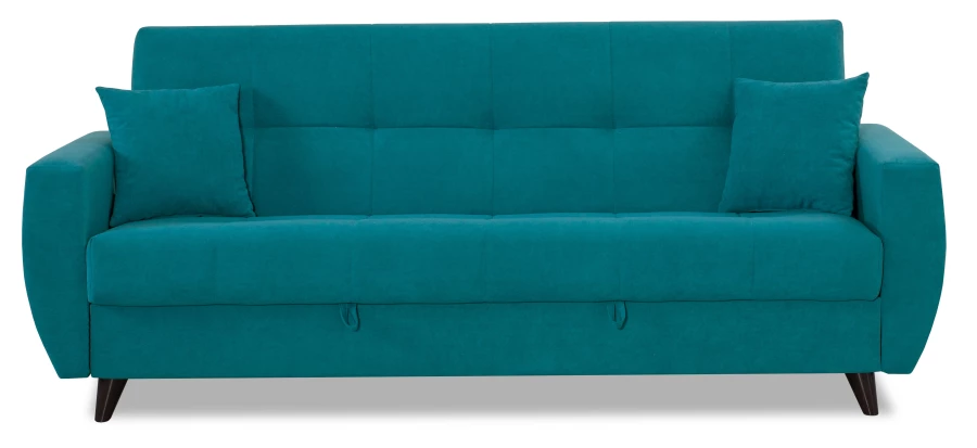 Диван-кровать Бетти 2, велюровый, раскладной, темно-голубой,  236х88х96 см (изображение №6)