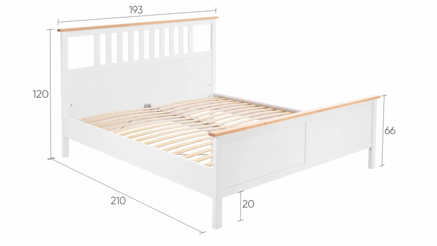 Кровать - аналог IKEA HEMNES / ХЕМНЭС/ ХЕМНЕС / КЫМОР / ИКЕА 180х200 см, белый/светло-коричневый (изображение №5)