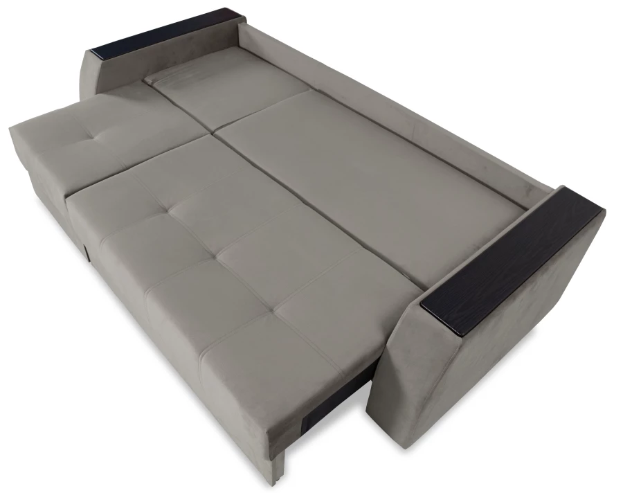 Прямой диван-кровать Спинер, раскладной, серый, 256х108х90 см (изображение №11)