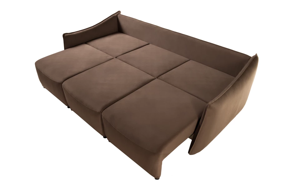Диван-кровать Френк , велюровый, раскладной, темно-коричневый, 255х121х95 см (изображение №8)