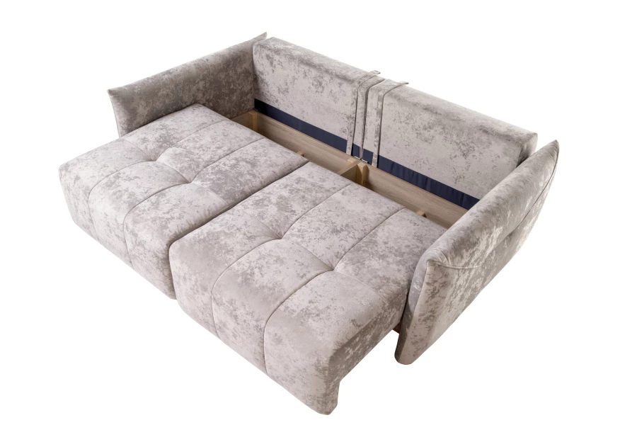 Диван-кровать Таип 2, велюровый, раскладной, серо-песочный велюр, 235х128х86 см (изображение №8)