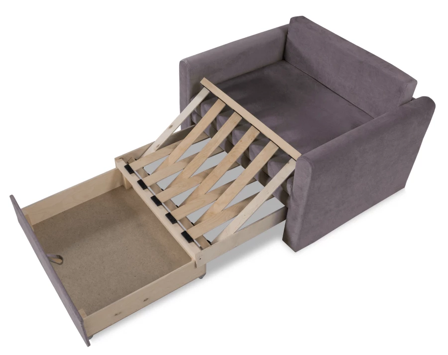 Прямой диван-кровать Юнат 2, раскладной, какао, 106х87х94 см (изображение №8)