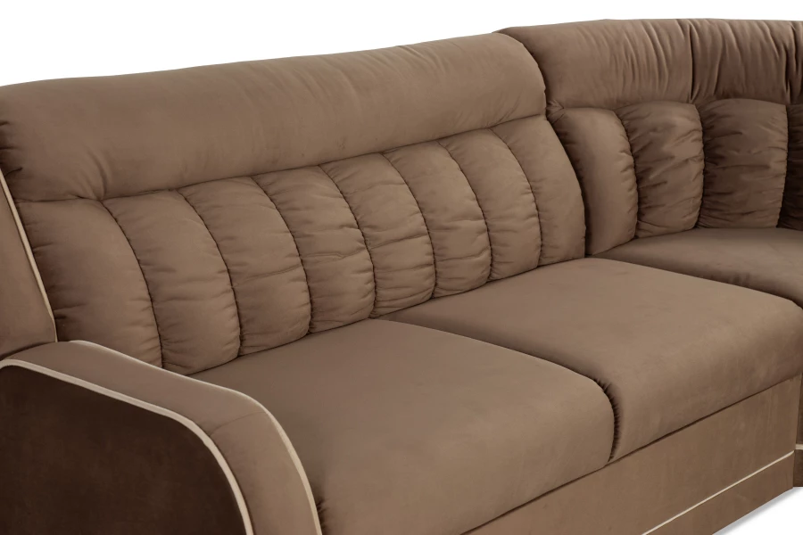 Угловой диван-кровать Блистер 2, коричневый, 259х183х97 см (изображение №5)