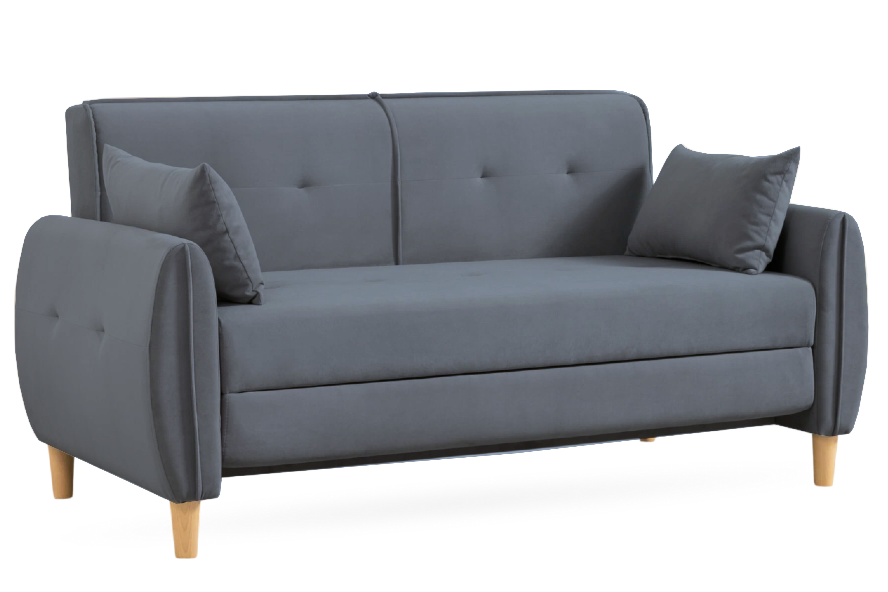 Диван - кровать раскладной Тога, серый велюр, 170х92х82 см