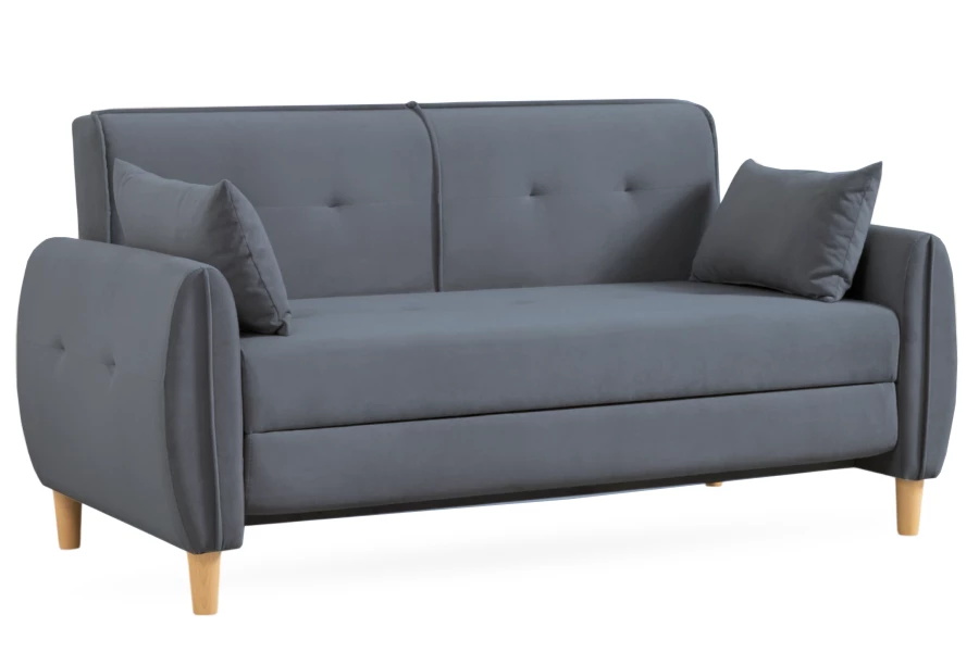 Диван - кровать раскладной Тога, серый велюр, 170х92х82 см (изображение №1)