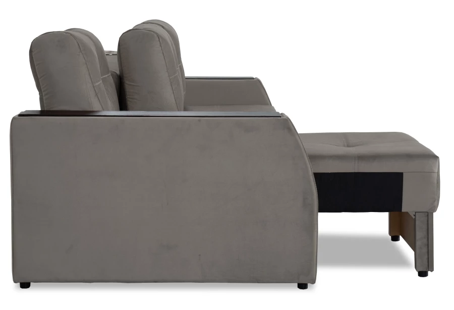 Прямой диван-кровать Спинер, раскладной, серый, 256х108х90 см (изображение №9)