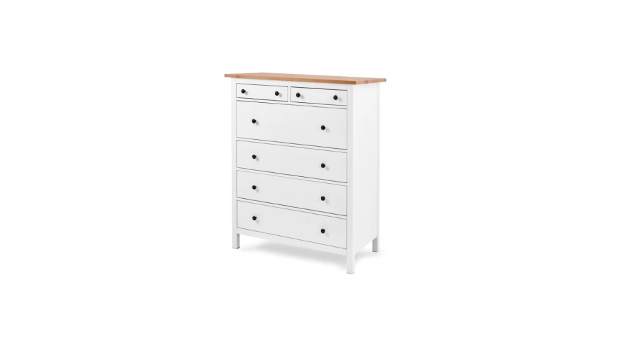 Комод с 6 ящиками - аналог IKEA HEMNES / ХЕМНЭС/ ХЕМНЕС / КЫМОР / ИКЕА 108х131х50 см, белый/светло-коричневый (изображение №1)