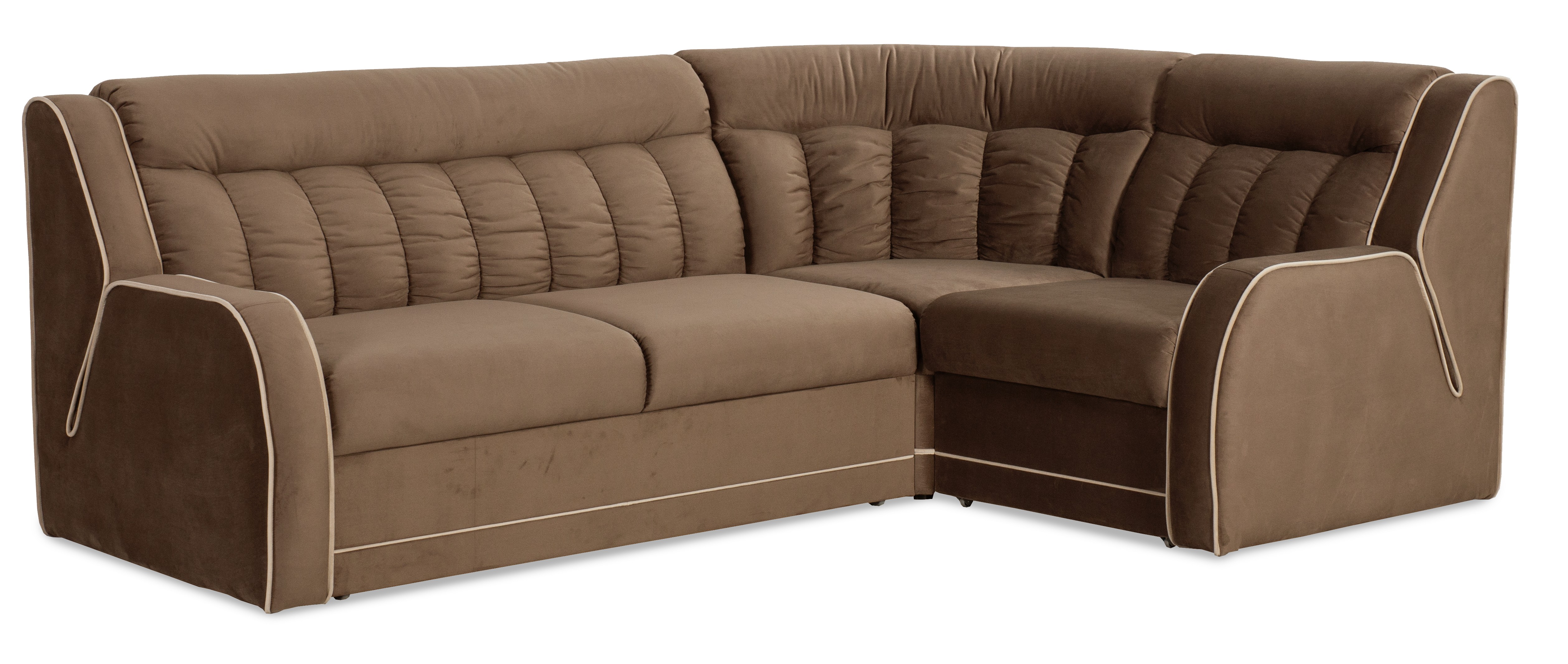 Угловой диван-кровать Блистер 2, коричневый, 259х183х97 см