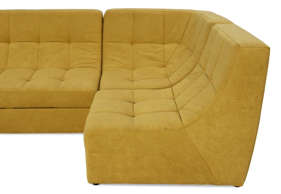Угловой диван-кровать Палладиум 2, модульный, горчичный,  325х185х88 см (изображение №7)