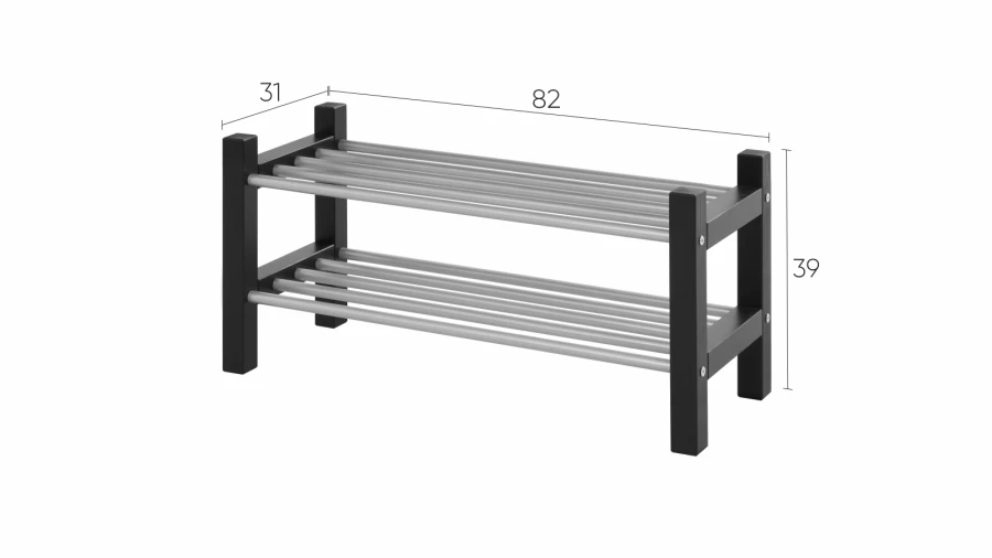 Полка для обуви - аналог IKEA/МИЧА/ИКЕА, 82x33см, черный (изображение №4)