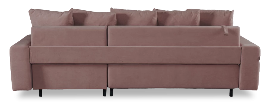 Угловой диван-кровать Халиф, механизм Пантограф, розово-сиреневый велюр, 261х102х96 см (изображение №12)