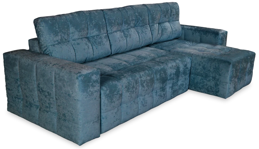 Угловой диван-кровать Реал, светло-синий,  228х160х97 см (изображение №1)