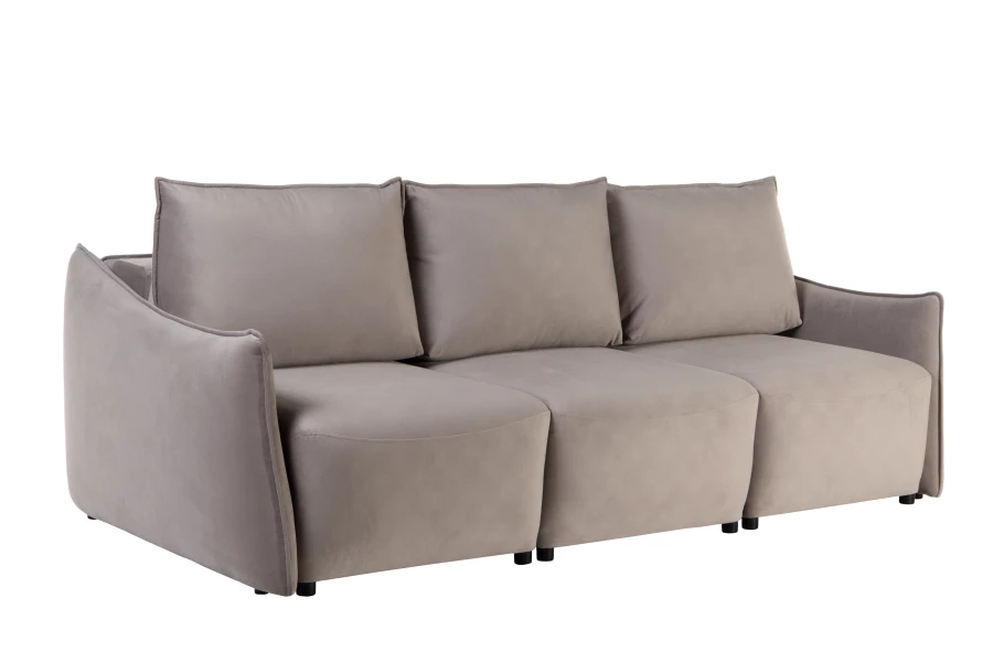 Диван-кровать Френк , велюровый, раскладной, светло-серый, 255х121х95 см (изображение №7)