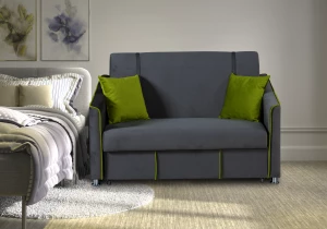 Второе фото. Прямой диван-кровать Милан, велюровый, раскладной, графитовый, 149х99х91 см