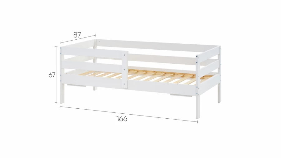 Кровать детская - аналог IKEA / ОШ/ИКЕА 140х200 см, белая (изображение №5)