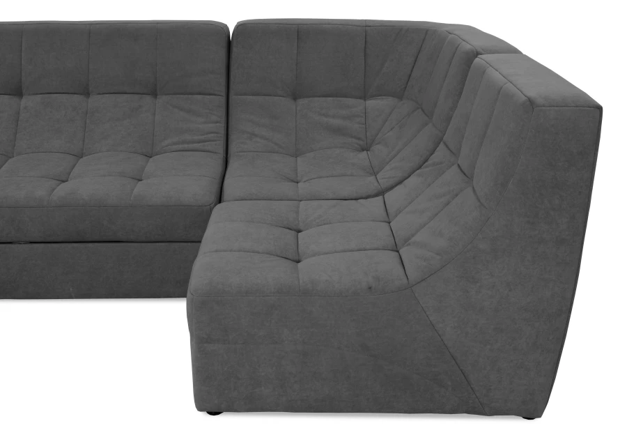 Угловой диван-кровать Палладиум 2, модульный, темно-серый, 325х185х88 см (изображение №7)