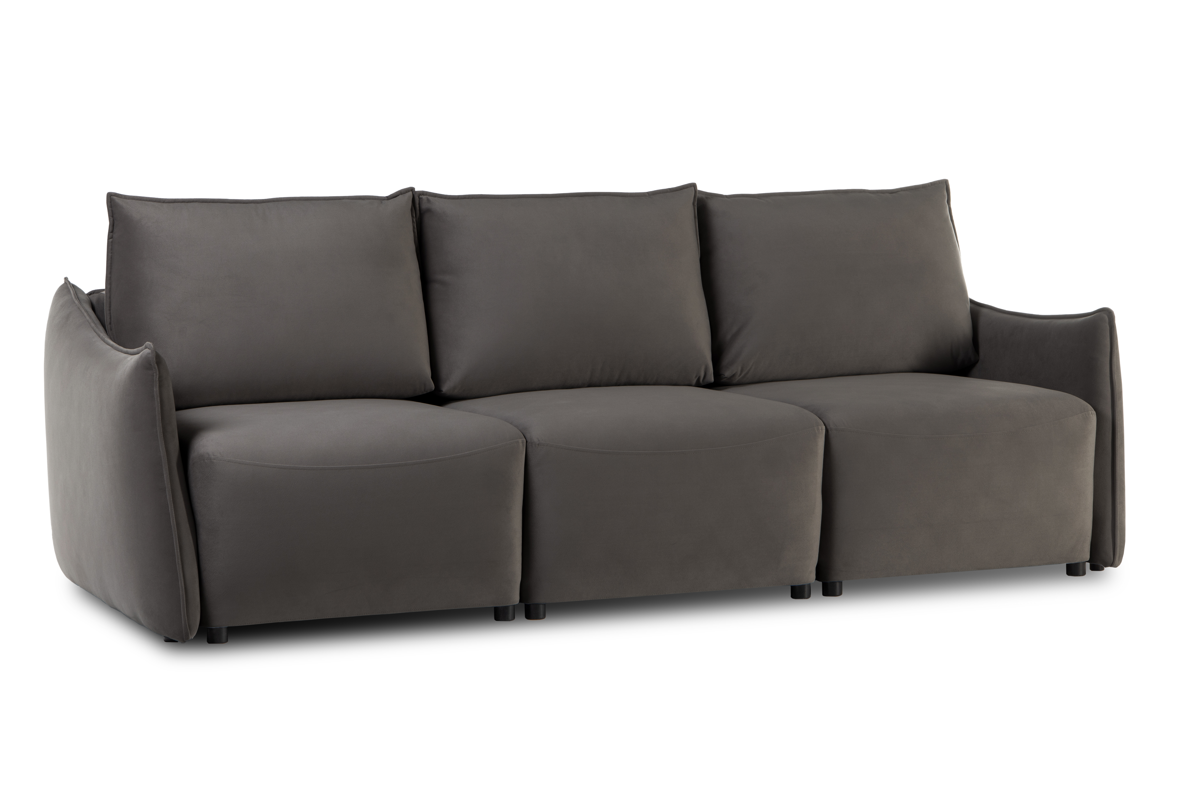 Диван-кровать Френк , велюровый, раскладной, графитовый однотон, 255х121х95 см