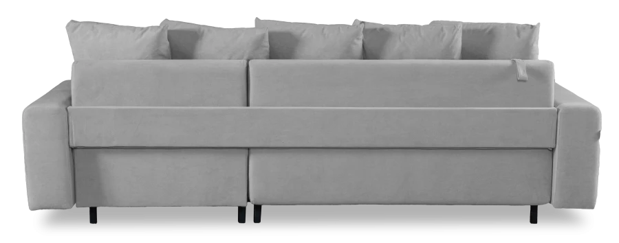 Угловой диван-кровать Халиф, светло серый велюр 261х102х96 см (изображение №10)