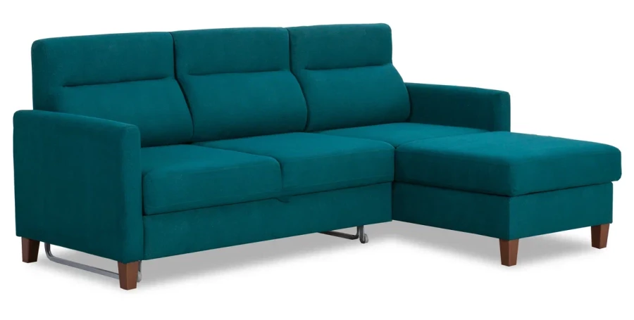 Диван-кровать Марсель со спальным местом синий с мелкими разводами 228х160х97 см (изображение №6)