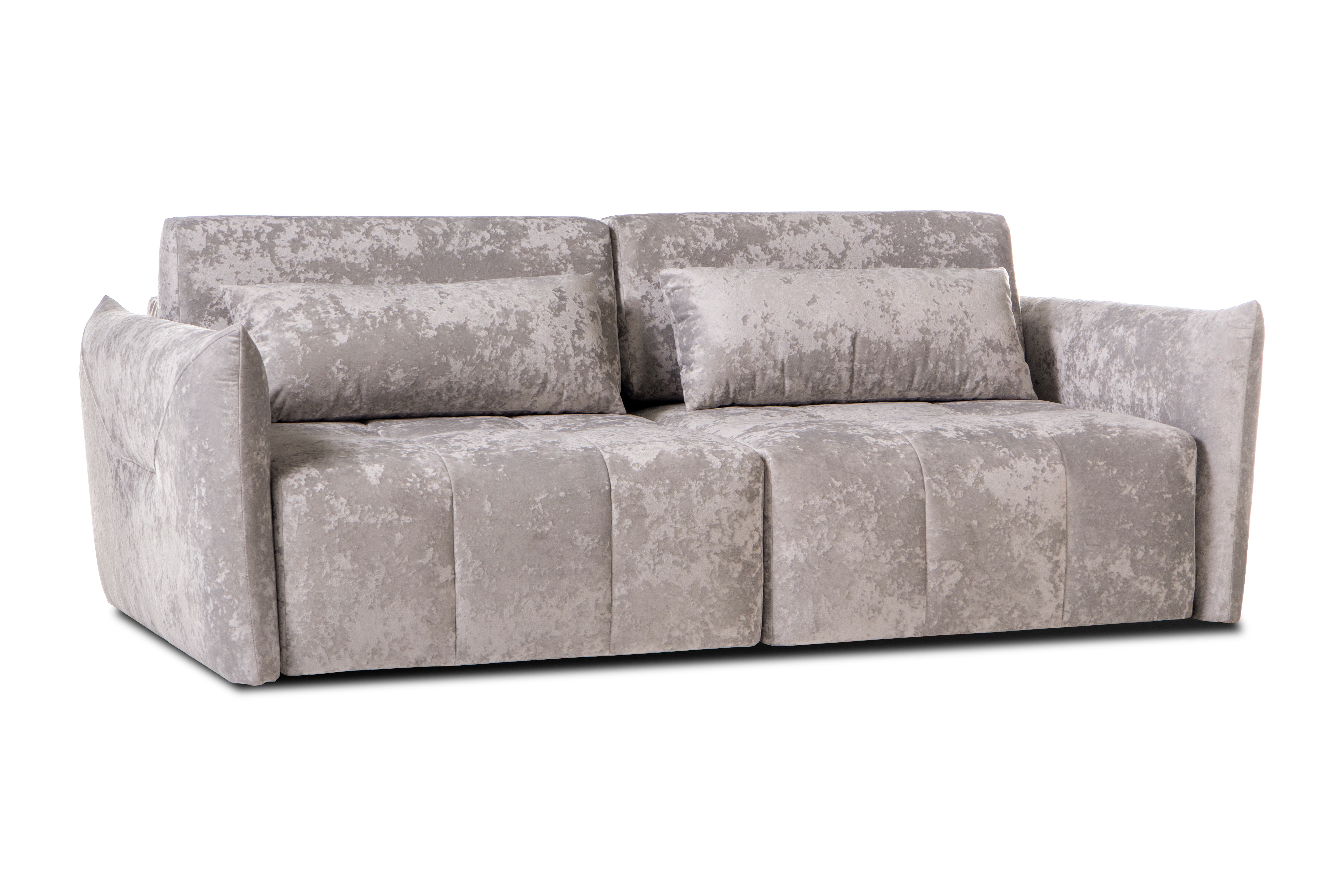 Диван-кровать Таип 2, велюровый, раскладной, серо-песочный велюр, 235х128х86 см