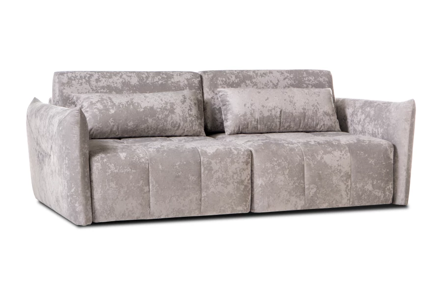 Диван-кровать Таип 2, велюровый, раскладной, серо-песочный велюр, 235х128х86 см (изображение №1)