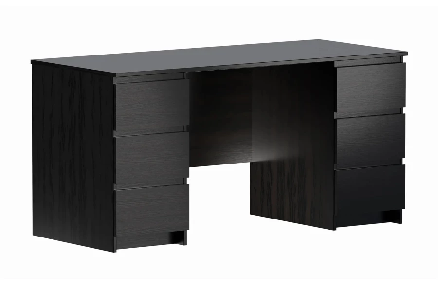 Письменный стол с 6 ящиками Кастор - аналог IKEA KULLEN,151х65х75,венге (изображение №1)