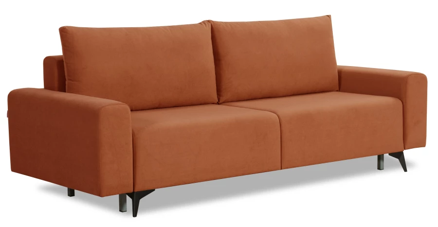 Диван-кровать Халиф велюровый, механизм Еврокнижка, терракотовый, 241х105х98 см (изображение №3)