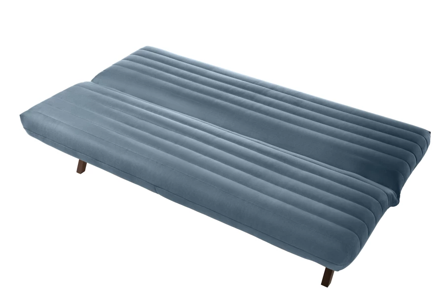 Диван-кровать Каир (БД), сине-серый, замша, 188х73х88 см (изображение №5)