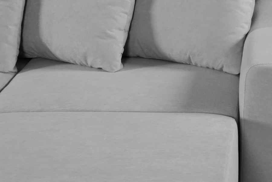 Угловой диван-кровать Халиф, светло серый велюр 261х102х96 см (изображение №7)