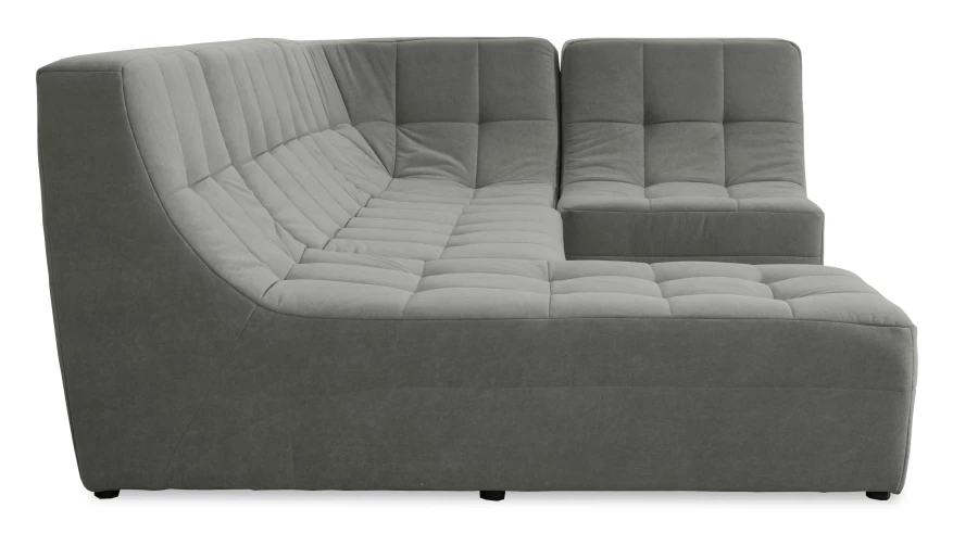 Угловой диван-кровать Палладиум 2, модульный, серый, 325х185х88 см (изображение №4)