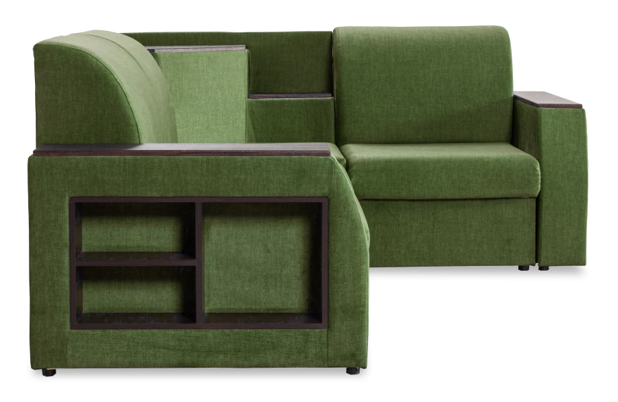 Угловой диван-кровать Сенатор, зеленый,  260х187х92 см (изображение №2)