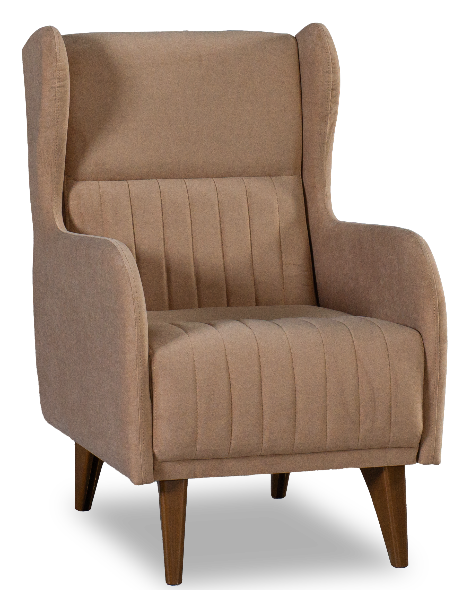 Кресло мягкое Градара, велюр, анатомическое, бежево-коричневый, 66х84х102 см