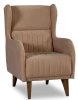 Кресло мягкое Градара, велюр, анатомическое, бежево-коричневый, 66х84х102 см