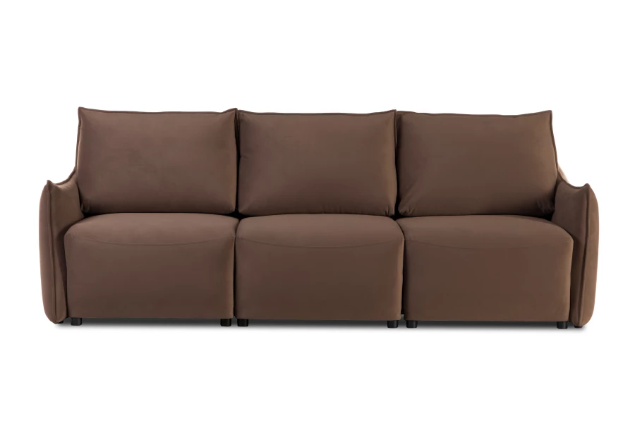 Диван-кровать Френк , велюровый, раскладной, темно-коричневый, 255х121х95 см (изображение №2)