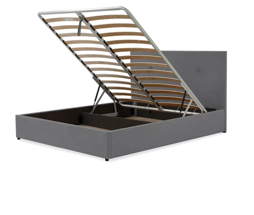 Кровать BuyRelax (велюр), с ПМ, 160х200 см, темно-серый (изображение №1)