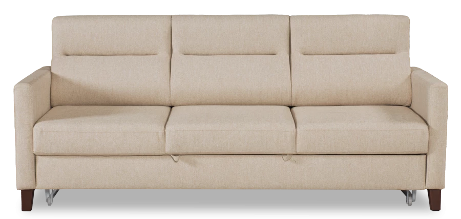 Прямой диван-кровать Марсель, велюровый, светло-песочный, 223х90х99 см (изображение №3)