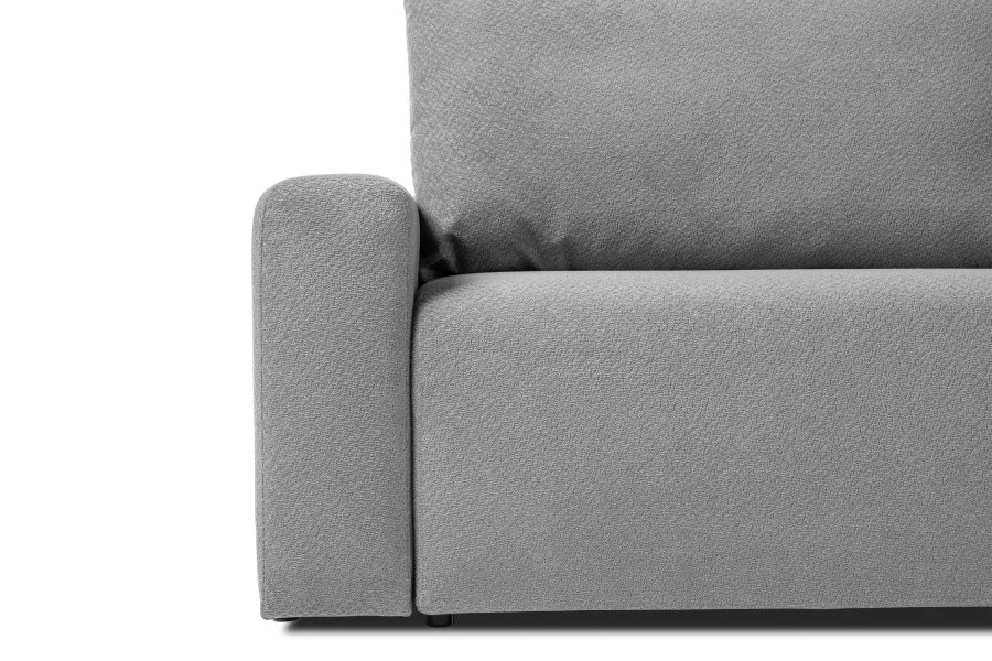 Диван-кровать Халиф 2, велюровый, раскладной, серый шенилл с мелким букле, 241х102х92 см (изображение №3)