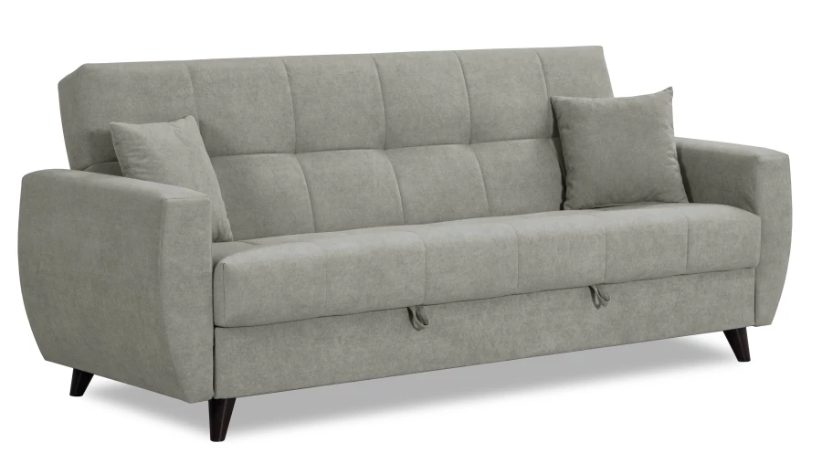 Диван-кровать Бетти 2, велюровый, раскладной, серый, 236х88х96 см (изображение №1)