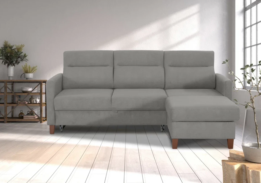 Диван-кровать, Марсель со спальным местом,серый 228х160х97 см (изображение №14)