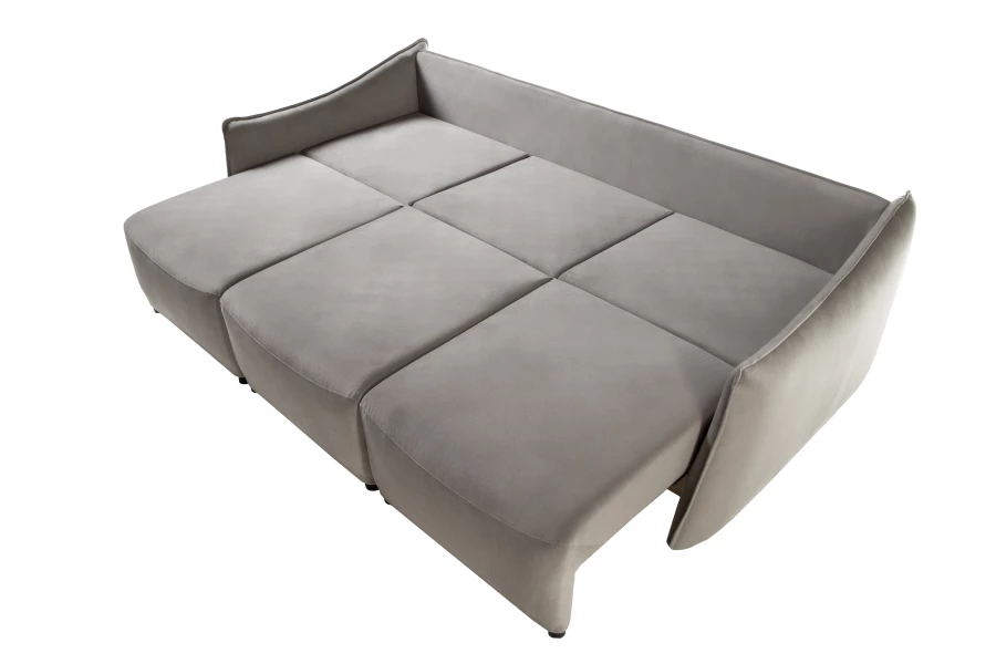 Диван-кровать Френк , велюровый, раскладной, светло-серый, 255х121х95 см (изображение №9)